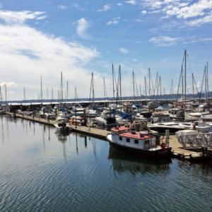 Plover in Blaine, Washington with other boats at the sea