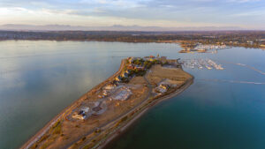 semiahmoo spit with blaine in the background