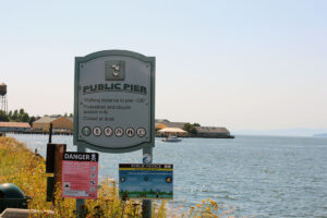 public pier in Blaine Signage