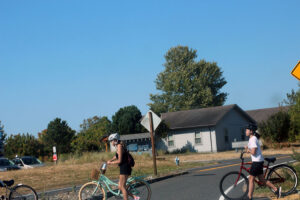 people crossing street at semiahmoo