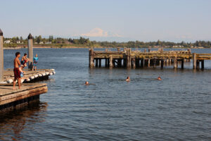 Swimming at Blaine, WA in Semiahmoo