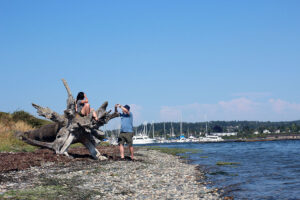 People photographing themselves at Semiahmoo beach