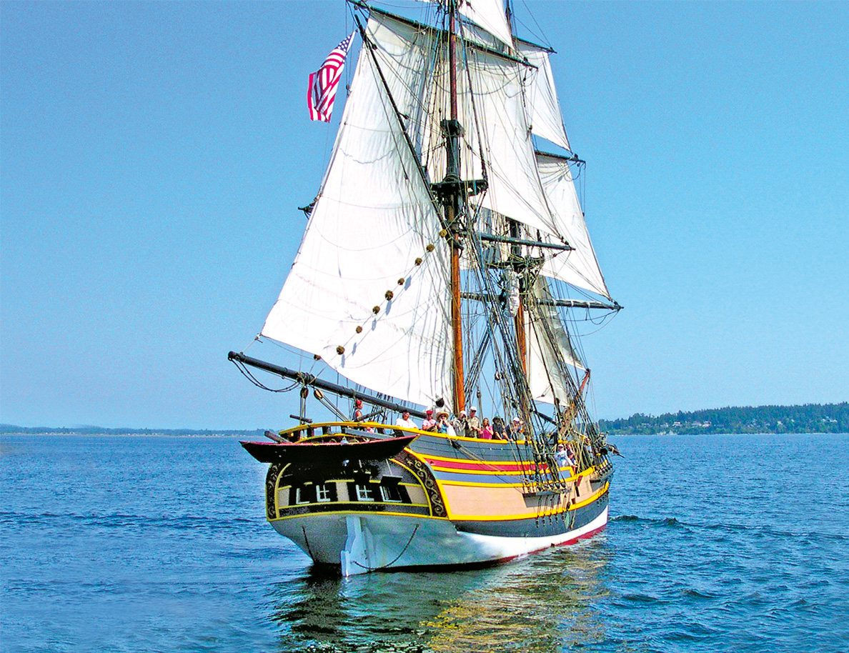 Tall Ship Lady Washington Sailing Semiahmoo Bay in Blaine WA