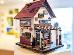 Kim Morris Bird House Gas Station Sculpture