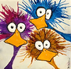 Blaine Arts Council artist Marjie Miller’s encaustic artwork “Welcome to the Flock” will be on display at the Blaine Art Gallery during its March exhibit.