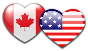 Canada-US-Heart-Flags, Sharing unity with Canda and USA - history, hearts, and hospitality between two children of a common mother!