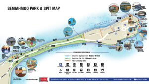 Semiahmoo Spit Map showing all attractions and points-of-interest.