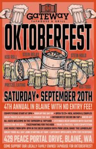4th Annual Gateway 1890 OktoberFest, September 20, 2025 in downtown Blaine by the Sea
