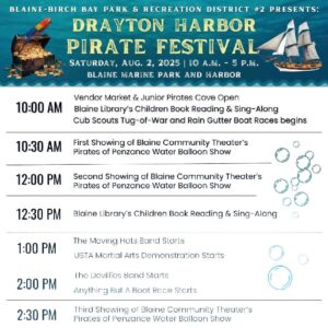 Drayton Harbor Pirate Fest Schedule of Events