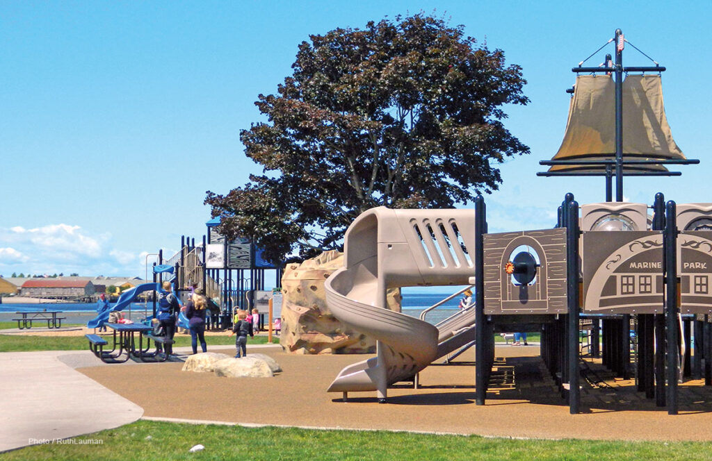 Blaine Maine Park Playground - A pirate-themed playground on with waterfront overlooking White Rock, BC