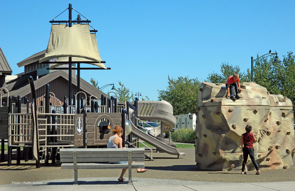 Blaine Maine Park Playground - A pirate-themed playground on with waterfront overlooking White Rock, BC
