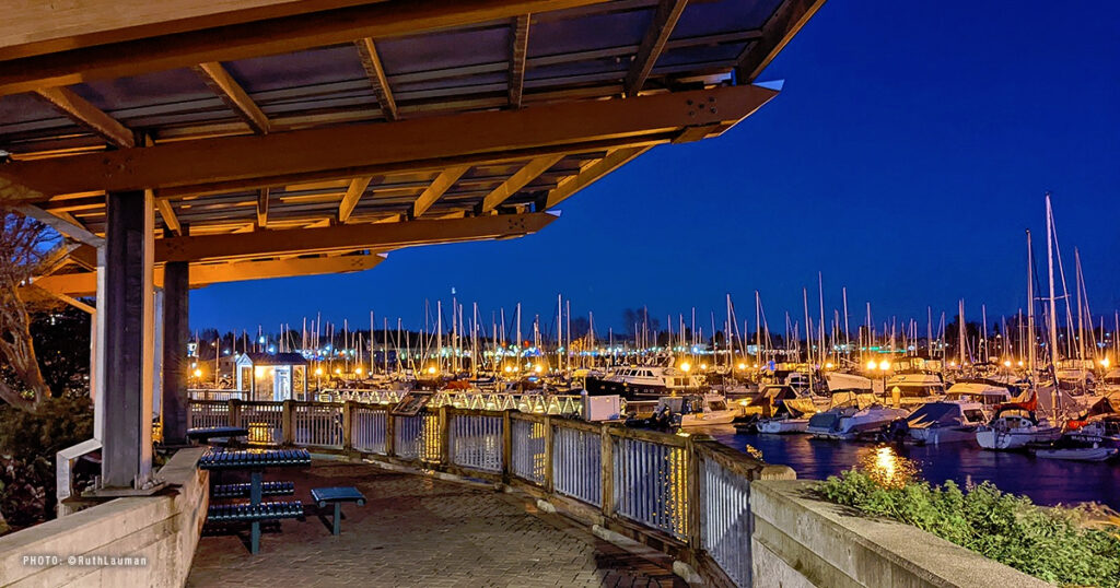 The Blaine Harbor Marina sits on the east-side of Blaine Marine Park