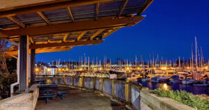 The Blaine Harbor Marina sits on the east-side of Blaine Marine Park