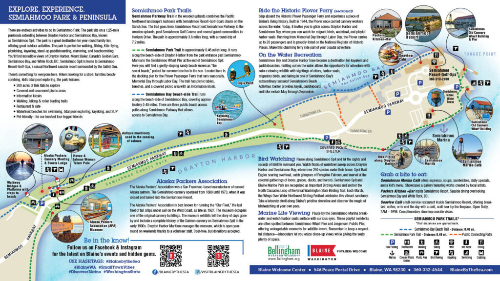 Semiahmoo Spit Biking & Trails Map in Blaine by the Sea
