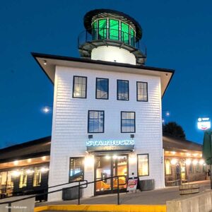 Starbucks Lighthouse Replica, one of 15 unique Startbucks Worldwide is in downtown Blaine by the Sea!